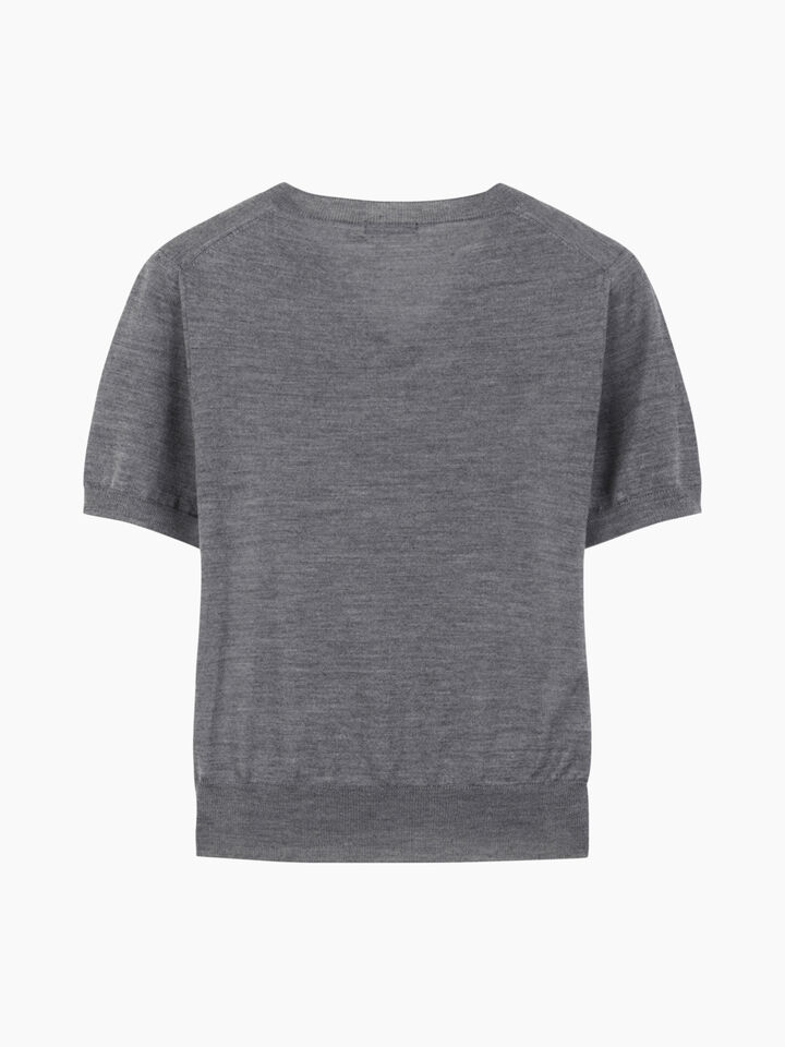 Gray sweater with embroidery - null - Dark Gray | Sisley K image number 2